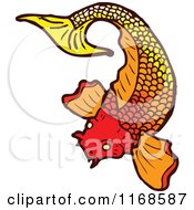 Cartoon Of A Gradient Koi Fish Royalty Free Vector Illustration