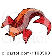 Cartoon Of A Red Koi Fish Royalty Free Vector Illustration