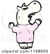 Cartoon Of A Hippo Royalty Free Vector Illustration by lineartestpilot