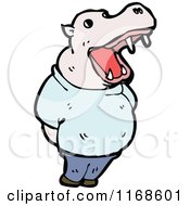 Cartoon Of A Hippo Royalty Free Vector Illustration by lineartestpilot
