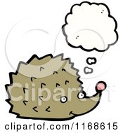 Cartoon Of A Thinking Hedgehog Royalty Free Vector Illustration by lineartestpilot