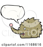 Cartoon Of A Talking Hedgehog Royalty Free Vector Illustration by lineartestpilot