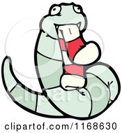 Cartoon Of A Snake Eating A Sock Royalty Free Vector Illustration