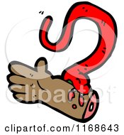 Cartoon Of A Snake Biting A Hand Royalty Free Vector Illustration