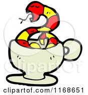 Cartoon Of A Snake In A Cup Royalty Free Vector Illustration