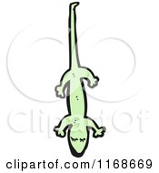 Cartoon Of A Green Lizard Royalty Free Vector Illustration