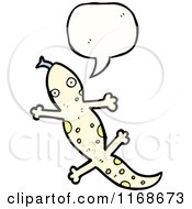 Cartoon Of A Talking Lizard Royalty Free Vector Illustration by lineartestpilot