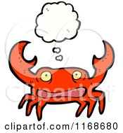 Cartoon Of A Thinking Crab Royalty Free Vector Illustration by lineartestpilot
