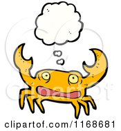 Cartoon Of A Thinking Crab Royalty Free Vector Illustration by lineartestpilot