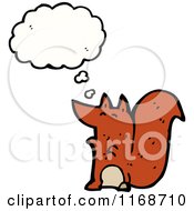 Cartoon Of A Thinking Squirrel Royalty Free Vector Illustration by lineartestpilot