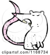 Cartoon Of A White Mouse Or Rat Royalty Free Vector Illustration