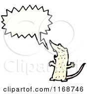 Cartoon Of A Talking White Mouse Or Rat Royalty Free Vector Illustration