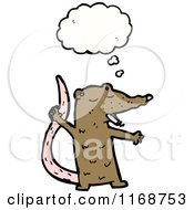 Cartoon Of A Thinking Mouse Or Rat Royalty Free Vector Illustration