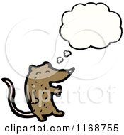 Cartoon Of A Thinking Mouse Or Rat Royalty Free Vector Illustration