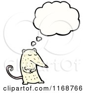 Cartoon Of A Thinking White Mouse Or Rat Royalty Free Vector Illustration