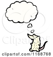 Cartoon Of A Thinking White Mouse Or Rat Royalty Free Vector Illustration