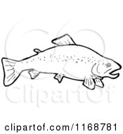Cartoon Of A Black And White Fish Royalty Free Vector Illustration