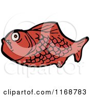Cartoon Of A Red Fish Royalty Free Vector Illustration