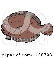 Cartoon Of A Flounder Fish Royalty Free Vector Illustration by lineartestpilot