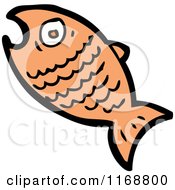 Cartoon Of A Goldfish Royalty Free Vector Illustration