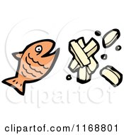 Cartoon Of A Fish And Chips Royalty Free Vector Illustration