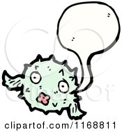 Cartoon Of A Talking Blow Fish Royalty Free Vector Illustration by lineartestpilot