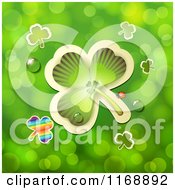 Poster, Art Print Of St Patricks Day Shamrock And Clovers On Green