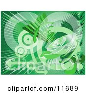 Green Internet Background With A Loud Speaker Clipart Illustration