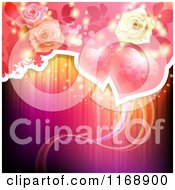 Poster, Art Print Of Valentine Or Wedding Background Of Roses And Hearts Over Lights