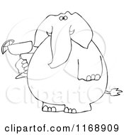 Poster, Art Print Of Black And White Elephant Holding A Margarita