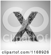 Poster, Art Print Of 3d Capital Letter X Composed Of Scrambled Letters Over Gray