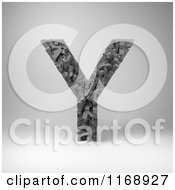 Clipart Of A 3d Capital Letter Y Composed Of Scrambled Letters Over Gray Royalty Free CGI Illustration