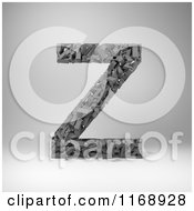 Poster, Art Print Of 3d Capital Letter Z Composed Of Scrambled Letters Over Gray