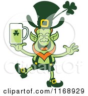 Poster, Art Print Of St Patricks Day Leprechaun Holding A Green Beer