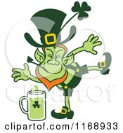 Poster, Art Print Of St Patricks Day Leprechaun Kicking Beer