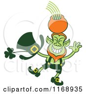 Poster, Art Print Of St Patricks Day Leprechaun Balancing A Pot On His Head
