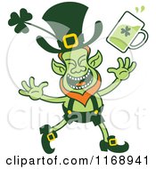 Poster, Art Print Of Happy St Patricks Day Leprechaun With Beer