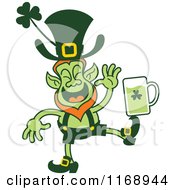 Poster, Art Print Of St Patricks Day Leprechaun Balancing Beer On His Foot