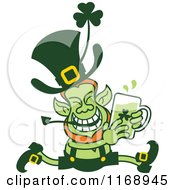 Poster, Art Print Of St Patricks Day Leprechaun Running With Beer