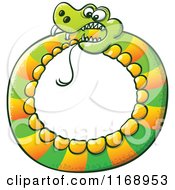 Cartoon Of A Circled Snake Biting Its Own Tail Royalty Free Vector Clipart by Zooco #COLLC1168953-0152