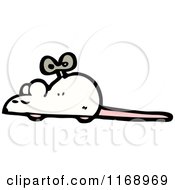 Cartoon Of A White Wind Up Toy Mouse Royalty Free Vector Illustration