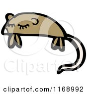 Cartoon Of A Brown Mouse Royalty Free Vector Illustration