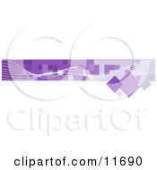 Internet Web Banner With White Line And Purple Squares by AtStockIllustration
