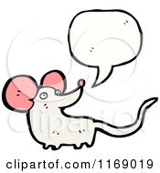 Cartoon Of A Talking White Mouse Royalty Free Vector Illustration