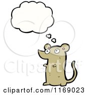 Cartoon Of A Thinking Mouse Royalty Free Vector Illustration