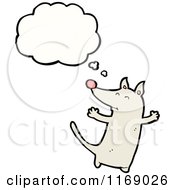 Cartoon Of A Thinking White Mouse Royalty Free Vector Illustration