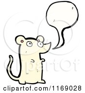 Cartoon Of A Talking White Mouse Royalty Free Vector Illustration