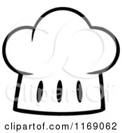Cartoon Of A Black And White Toque Chef Hat Royalty Free Vector Clipart by Hit Toon