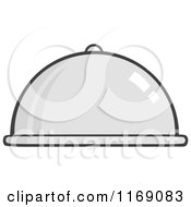 Cartoon Of A Cloche Platter Royalty Free Vector Clipart