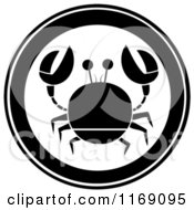 Poster, Art Print Of Black And White Crab Circle